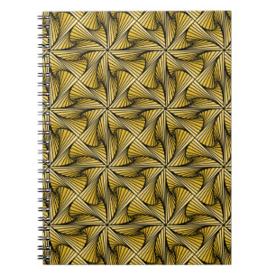 Cuaderno Giro de espiral 3D geométrico gráfico amarillo