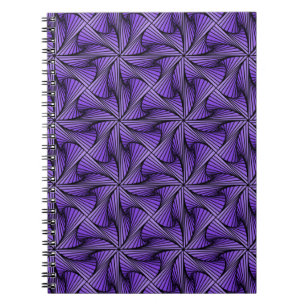 Cuaderno Giro de espiral 3D geométrico gráfico morado