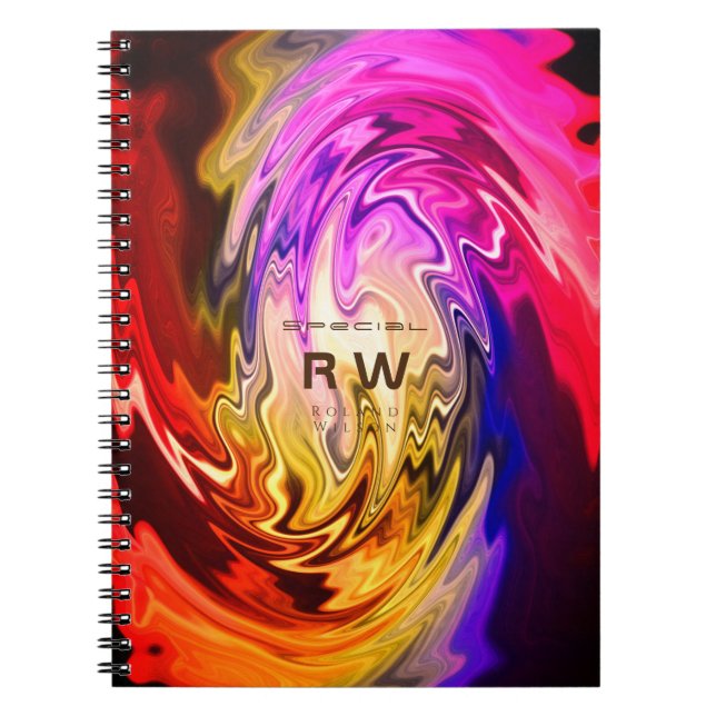 Cuaderno Giro de multicolores líquidos personalizado (Frente)