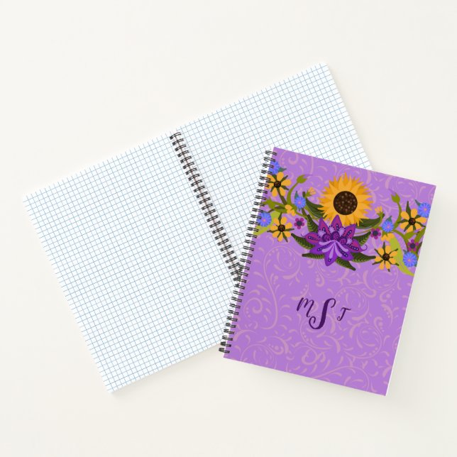 Cuaderno Giro dorado sobre las aguas de lavanda (Interior)