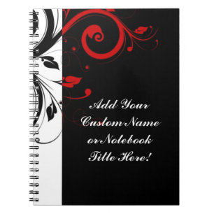 Cuaderno Giro negro rojo inverso personalizado