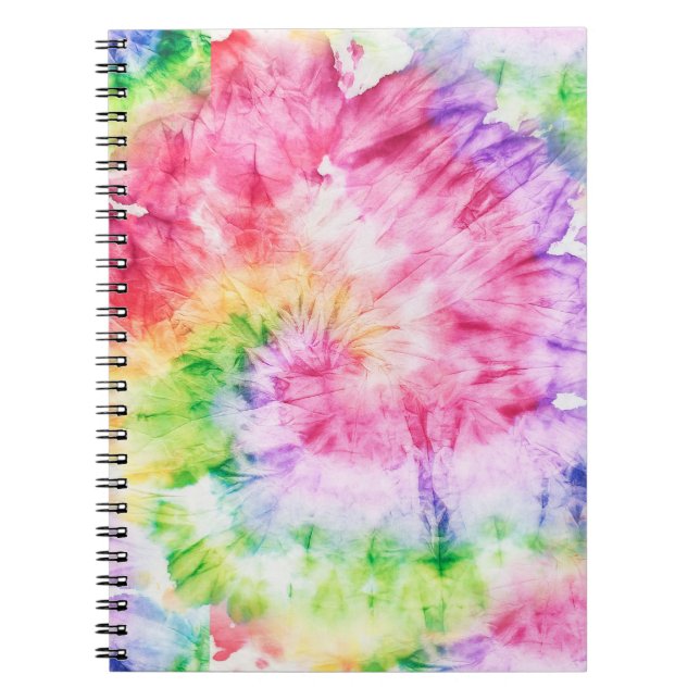 Cuaderno Giros de verano: Patrón de tinta-tinte Pastel (Frente)