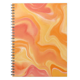 Cuaderno Giros retro de Groovy - naranja quemado, amarillo,