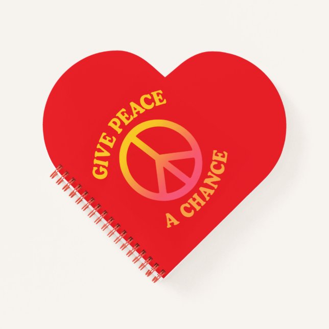 Cuaderno 'Give Peace a Chance' Heart-shaped Spiral Notebook (Anverso)