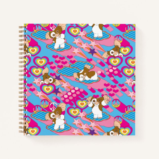 Cuaderno Gizmo | Patrón rosa de paz y amor (Anverso)