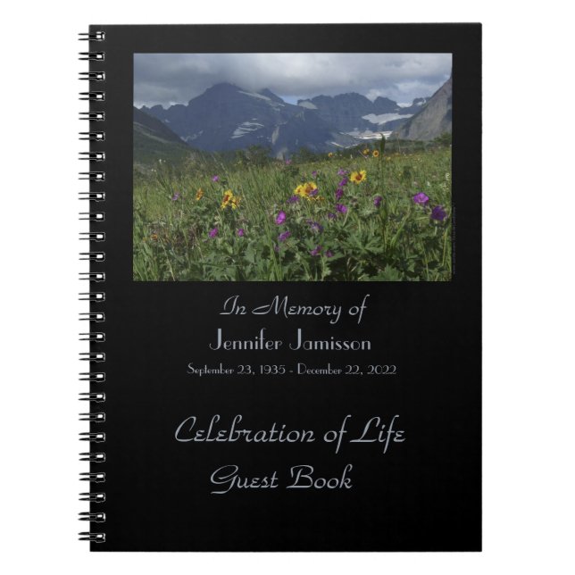 Cuaderno Glaciar de Flores Silvestres, libro de invitados d (Frente)