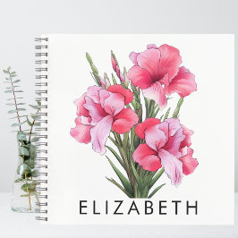 Cuaderno Gladiolus Nacimiento Mes Flor Personalizada Para E