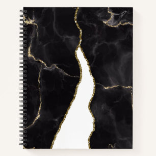 Cuaderno Glam Agam de Mármol de Oro Negro