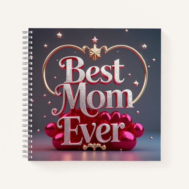 Cuaderno Glam Bling Silver Gold Mejor Mamá (Anverso)