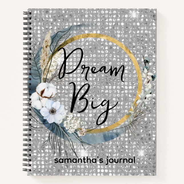 Cuaderno Glam Boho Moda celestial de la luna Purpurina de l (Anverso)