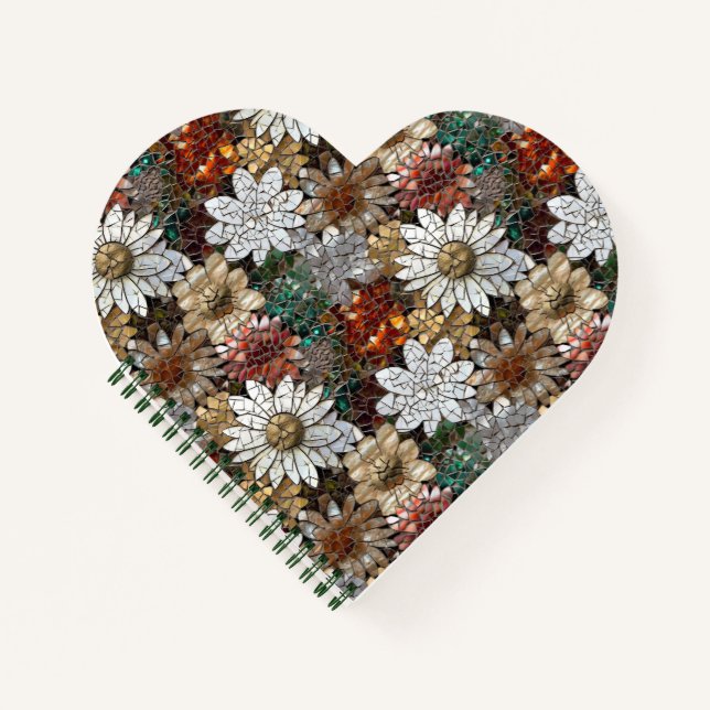 Cuaderno Glam Champagne Flores blancas rojas de oro (Anverso)