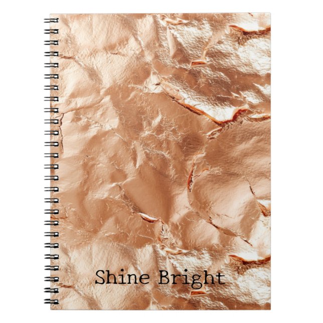 Cuaderno Glam de oro Peach Rosa (Frente)