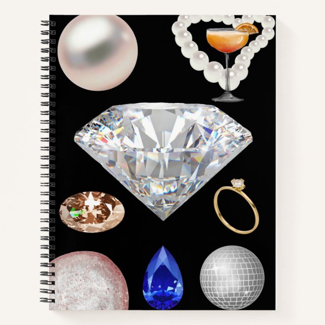 Cuaderno 💍 Glam Diamond & Gems Estética ✨ (Anverso)