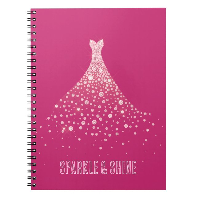 Cuaderno Glam Diamonds Vestido Rosa (Frente)