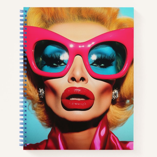 Cuaderno Glam Diva en tonos retro (Anverso)