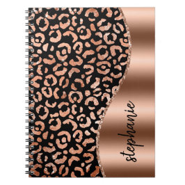 Cuaderno Glam Faux Relieve metalizado Leopard Spots Rosa Go