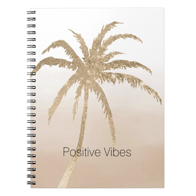 Cuaderno Glam Gold Palm Tropical Palm (Frente)