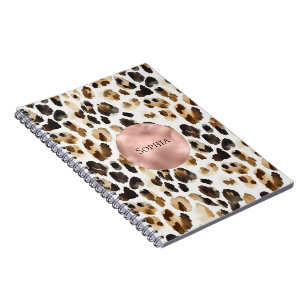Cuaderno Glam Gold Rosa de animales leopardo marrón
