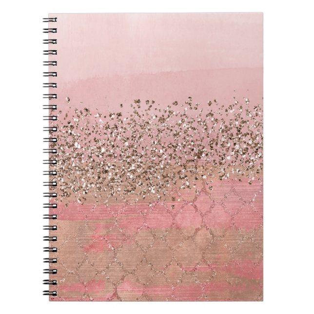 Cuaderno Glam, la princesa india marroquí Purpurina rosada  (Frente)