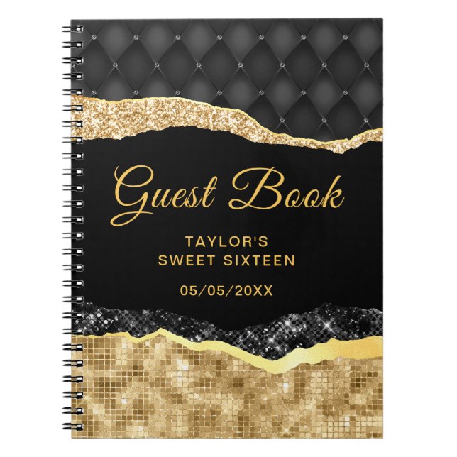 Cuaderno Glam Lágrimas de oro y negro Dieciséis libros para (Frente)