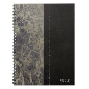 Cuaderno Glam Mármol Granito Brillo Elegante Estilo Diseñad
