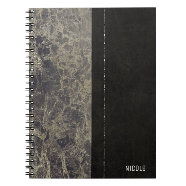 Cuaderno Glam Mármol Granito Brillo Elegante Estilo Diseñad (Frente)