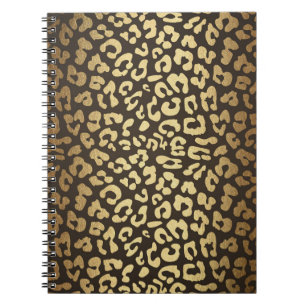 Cuaderno Glam moderno dorado estampado piel de animal guepa
