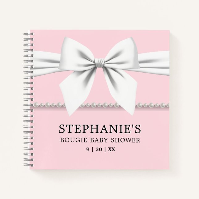 Cuaderno Glam Pink Tiffany Baby Shower Guest Book (Anverso)