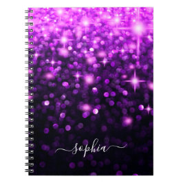 Cuaderno Glam Purple Purpurina Sparkle Stars