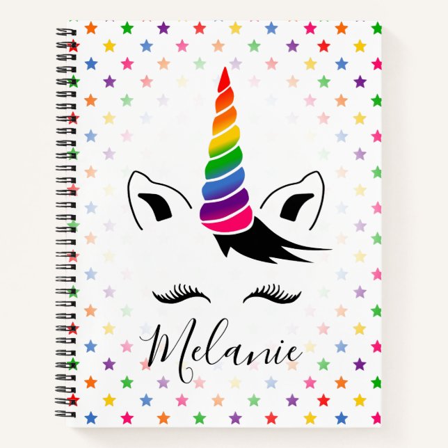 Cuaderno Glam Rainbow Unicorn (Anverso)