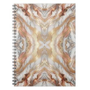 Cuaderno Glam Rosa Dorado Lujoso Marmol Mariposa Tendente