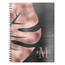 Cuaderno Glam Rosa Oro Negro Metálico