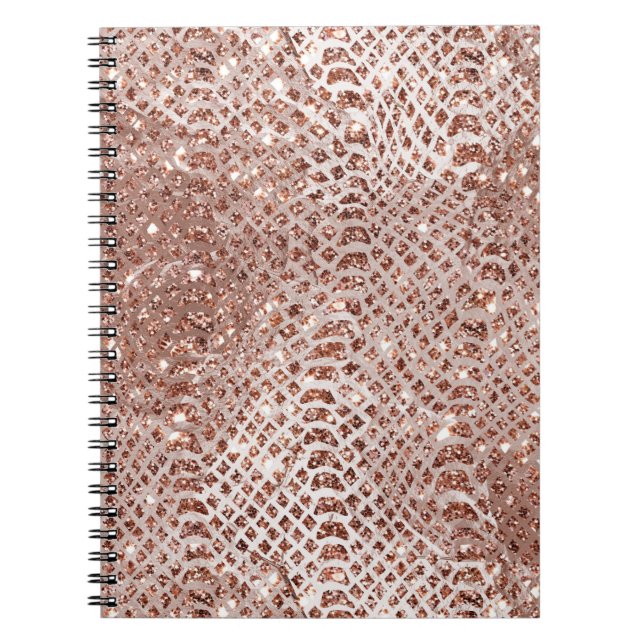 Cuaderno Glam, Rosa Purpurina de serpientes de oro (Frente)