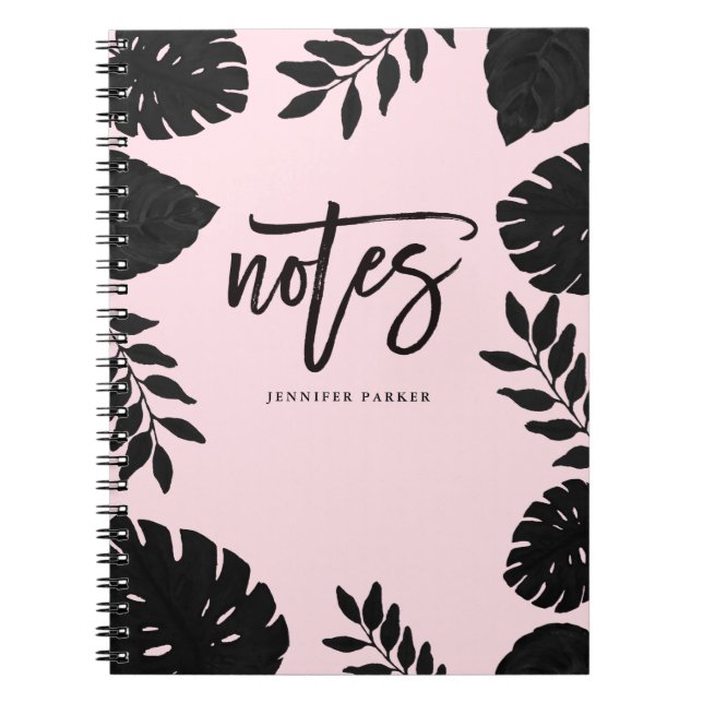Cuaderno Glam Rubor Pink and Black Tropical Notes (Frente)