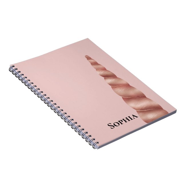 Cuaderno Glam Unicorn de oro Rosa Rosa de Rubor (Lado Derecho)