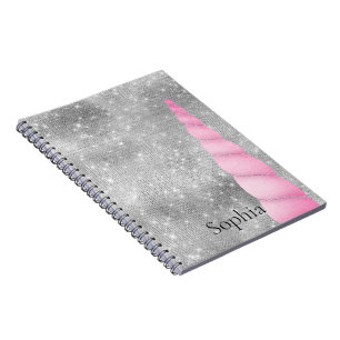 Cuaderno Glam Unicornio rosa espumoso de plata