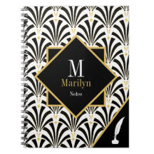 Glam Vintage 1920 Art Deco Palmettos en blanco y n