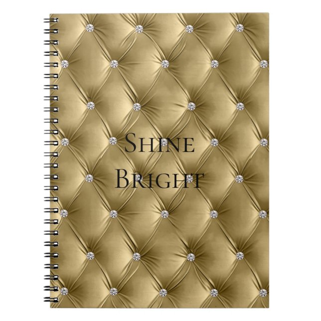 Cuaderno Glam Warm Gold Faux Velvet (Frente)