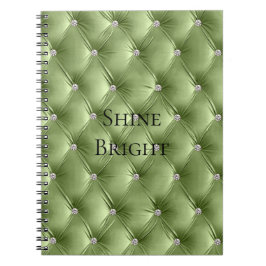 Cuaderno Glam Warm Sage Green Faux Velvet