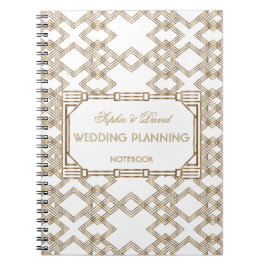 Cuaderno Glam White Gold Great Gatsby 1920s Wedding Planner
