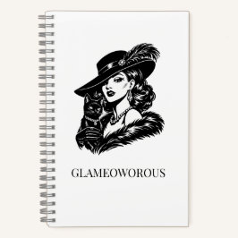 Cuaderno Glam Woman with Cat Fashion Illustration
