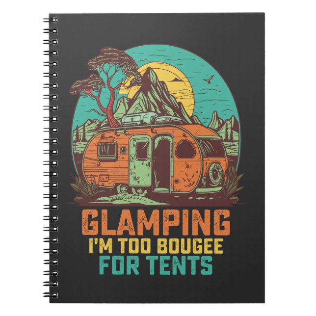 Cuaderno Glamando, soy demasiado grande para carpas retro v (Frente)