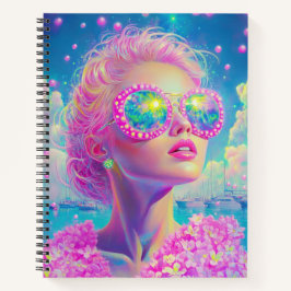 Cuaderno Glamorosa mujer neón con gafas de espuma