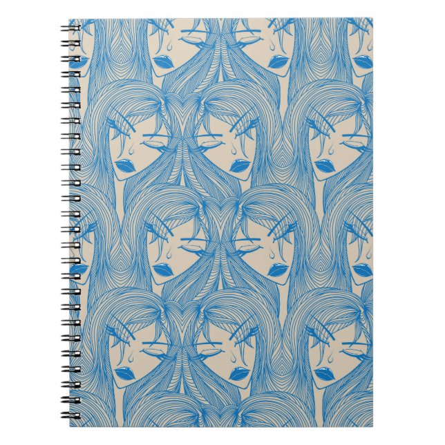 Cuaderno Glamoroso chica: elegante patrón sin costura. (Frente)