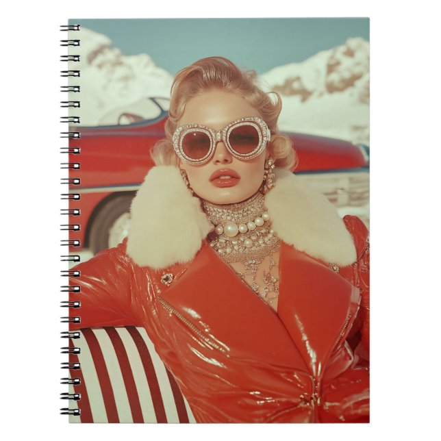 Cuaderno Glamoroso estilo retro invernal en un ambiente alp (Frente)