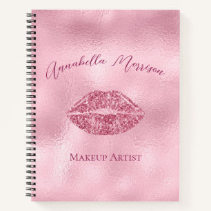Cuaderno Glamorosos labios de Purpurina rosa