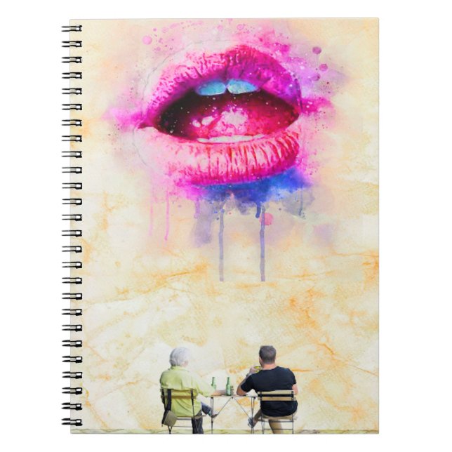 Cuaderno  Glamorous Pink Lip Illustration (Frente)
