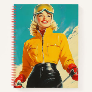 Cuaderno Glamour del esquí retro Vintage Winter Adventure
