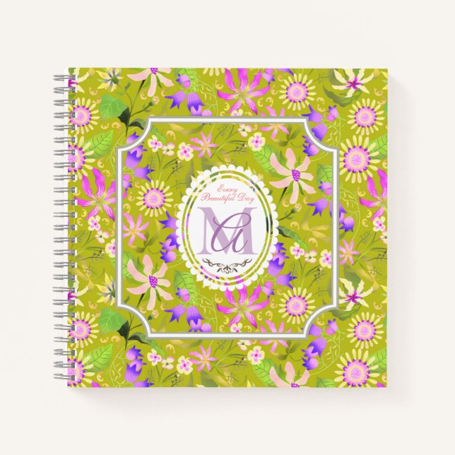 Cuaderno Glamour Floral Chic Verde (Anverso)