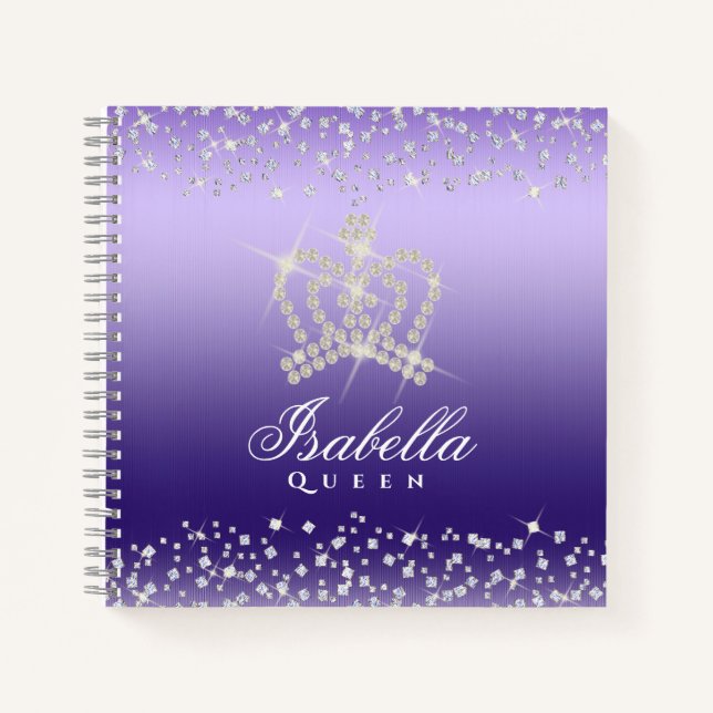 Cuaderno Glamour glamurosa corona morada (Anverso)